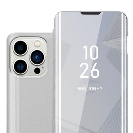 Cadorabo  Housse compatible avec Apple iPhone 14 PRO - Clear View étui de protection miroir avec fonction de support Protection à 360 degrés 