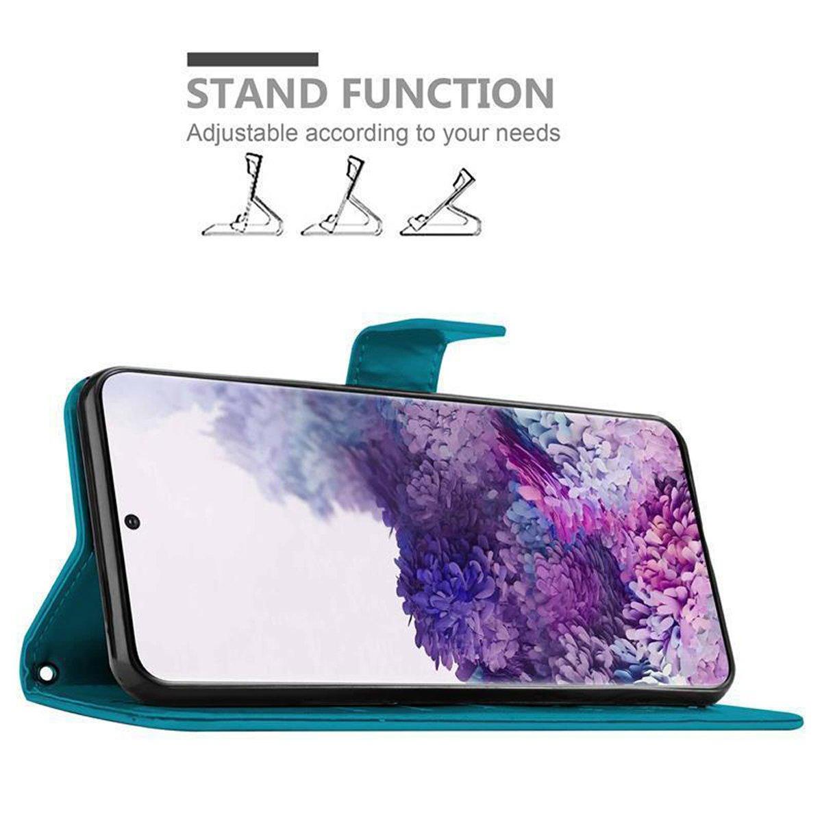 Cadorabo  Housse compatible avec Samsung Galaxy S20 PLUS - Coque de protection au design floral avec fermeture magnétique, fonction de support et emplacements pour cartes 