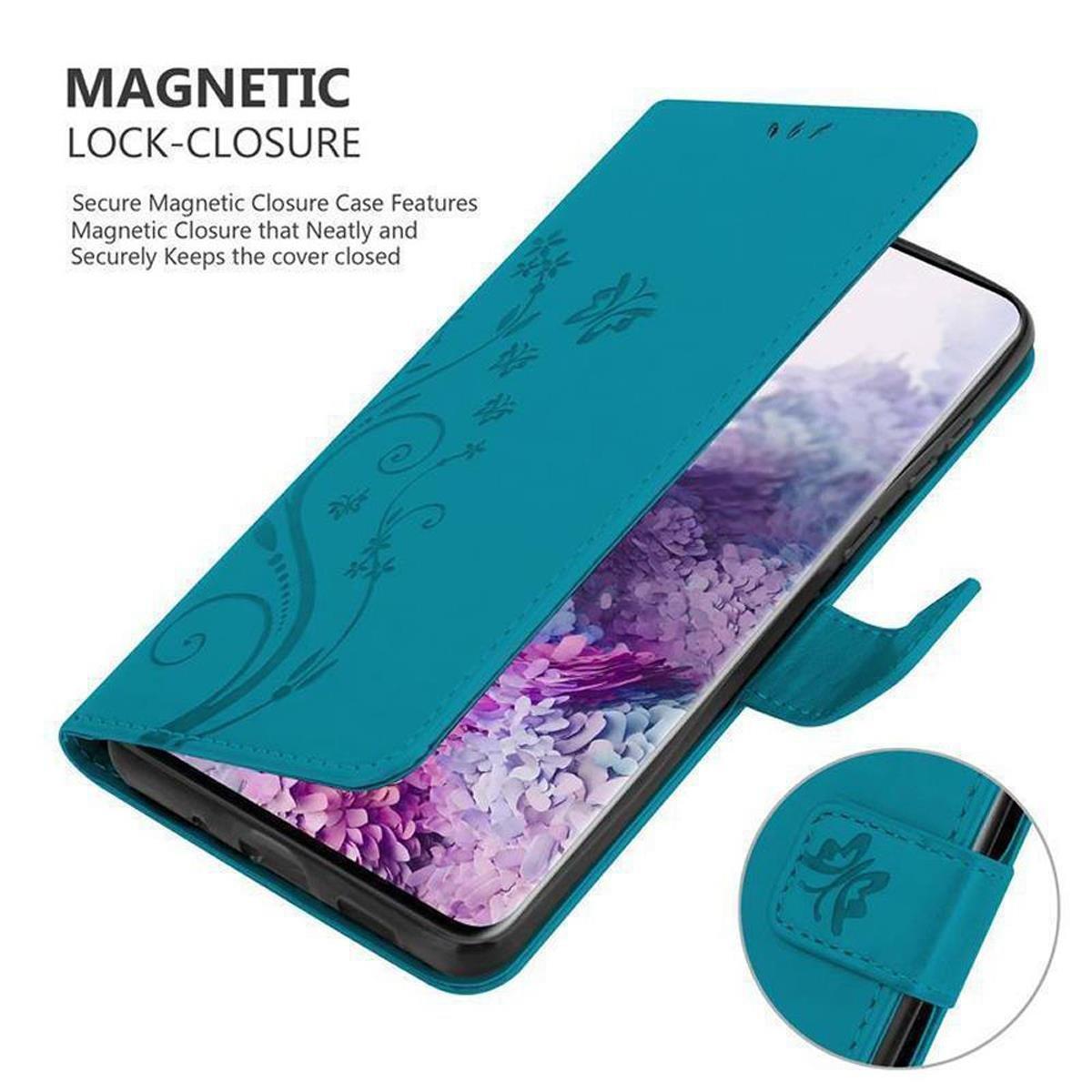 Cadorabo  Housse compatible avec Samsung Galaxy S20 PLUS - Coque de protection au design floral avec fermeture magnétique, fonction de support et emplacements pour cartes 