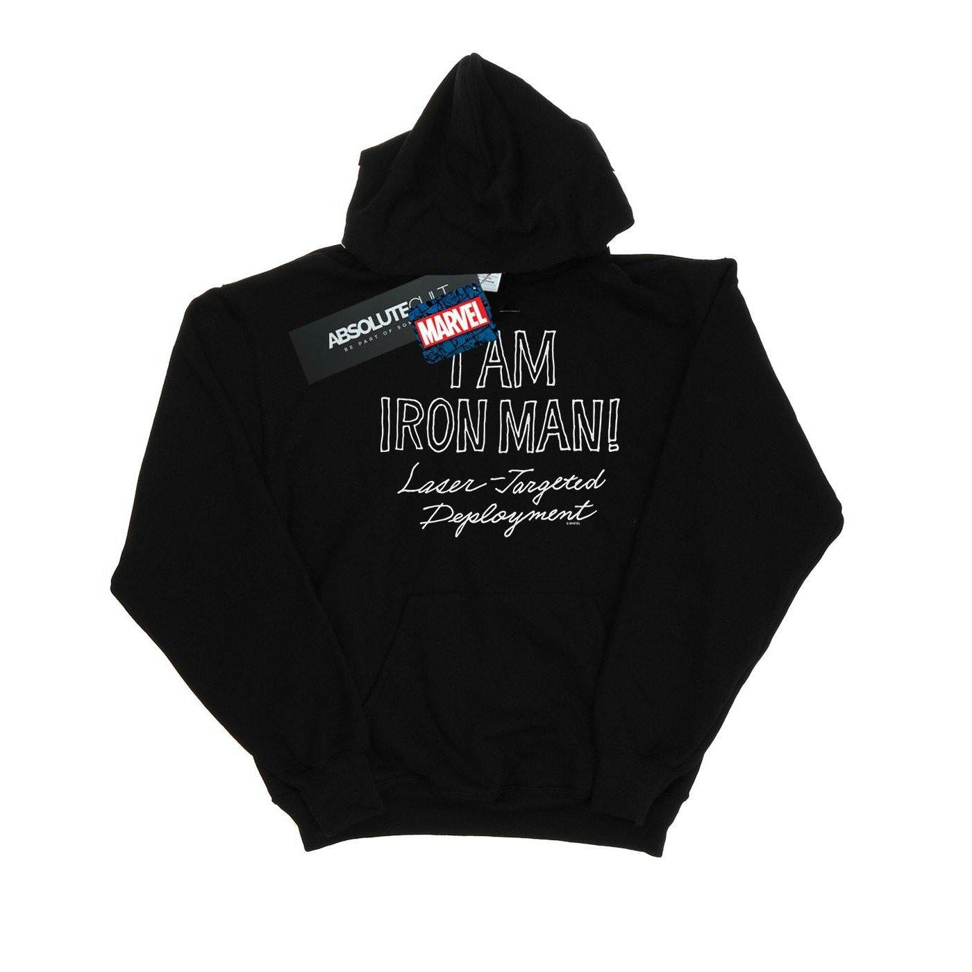 Image of I Am Iron Man Kapuzenpullover Unisex Schwarz 152-158