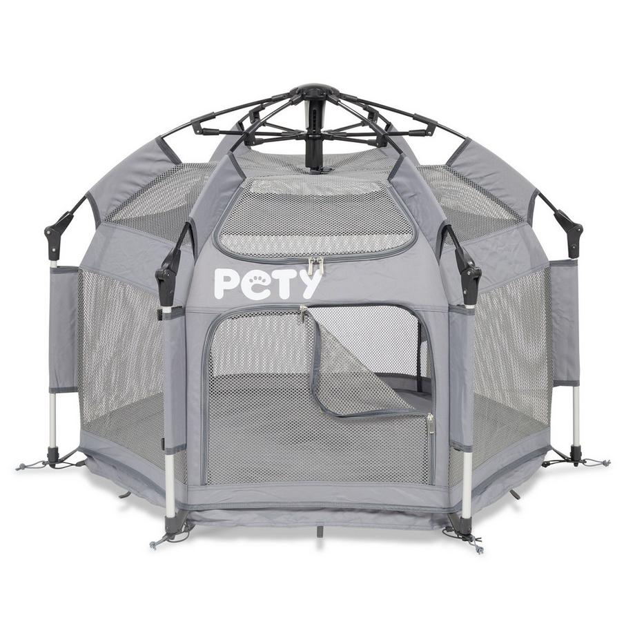 PETY  Set PETY Laufstall für Hunde klein, mit Bodenmatte und Dach 