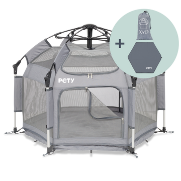 Set PETY parc pour chiens petit, avec tapis de sol et toit