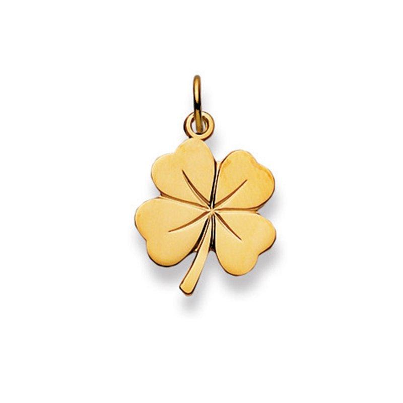 MUAU Schmuck  Pendentif trèfle or jaune 750, 22x15mm 