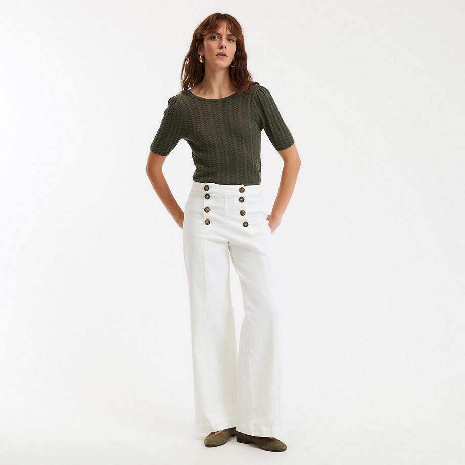 La Redoute Collections Jean large taille haute à pont  