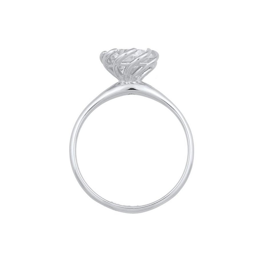 Elli  Ring Zirkonia Verlobung Solitär Blüte 