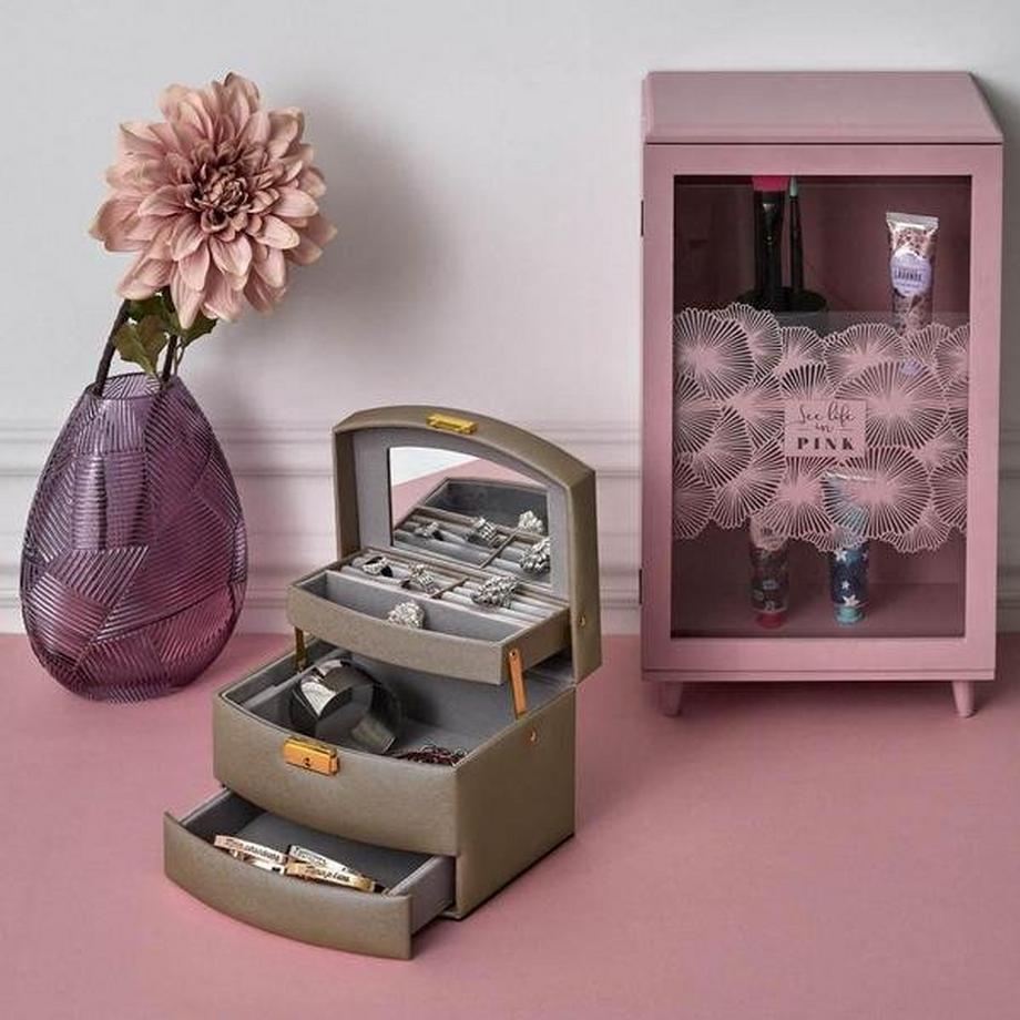 eStore  Schmuckschatulle mit 3 Ebenen - Grün 