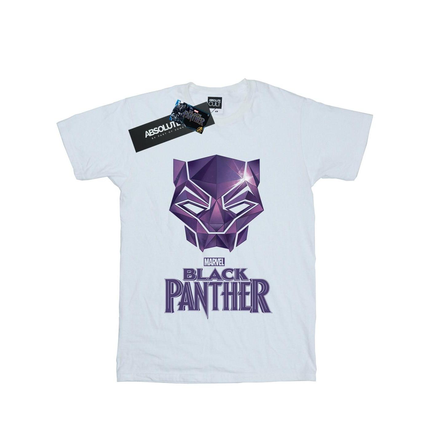Image of Black Panther Mask Logo Tshirt Unisex Weiss 152-158