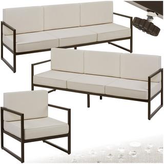 Tectake Set lounge da giardino Comosa per 7 persone, imbottitura XXL  