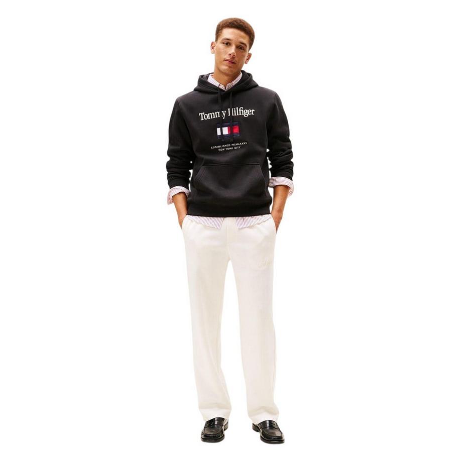 TOMMY HILFIGER Felpa Con Cappuccio Ricamata Vestibilità Rilassata  