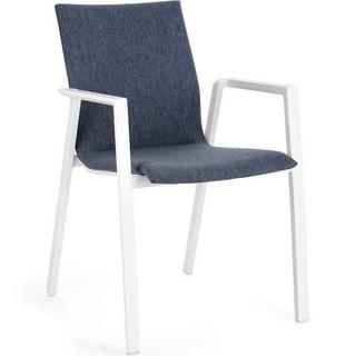 mutoni Fauteuil de jardin Odeon blanc-denim  