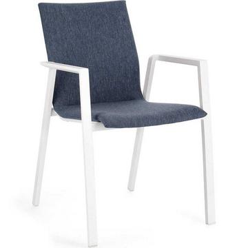 Fauteuil de jardin Odeon blanc-denim