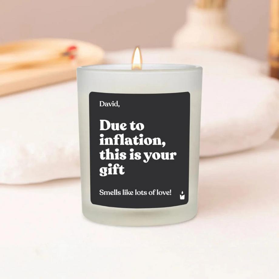 CandleHand Duftkerze Woody Due to inflation, this is your gift  