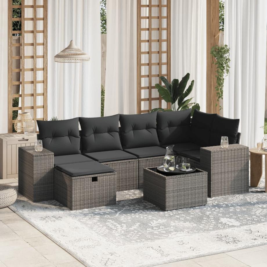 VidaXL set divano da giardino Polirattan  