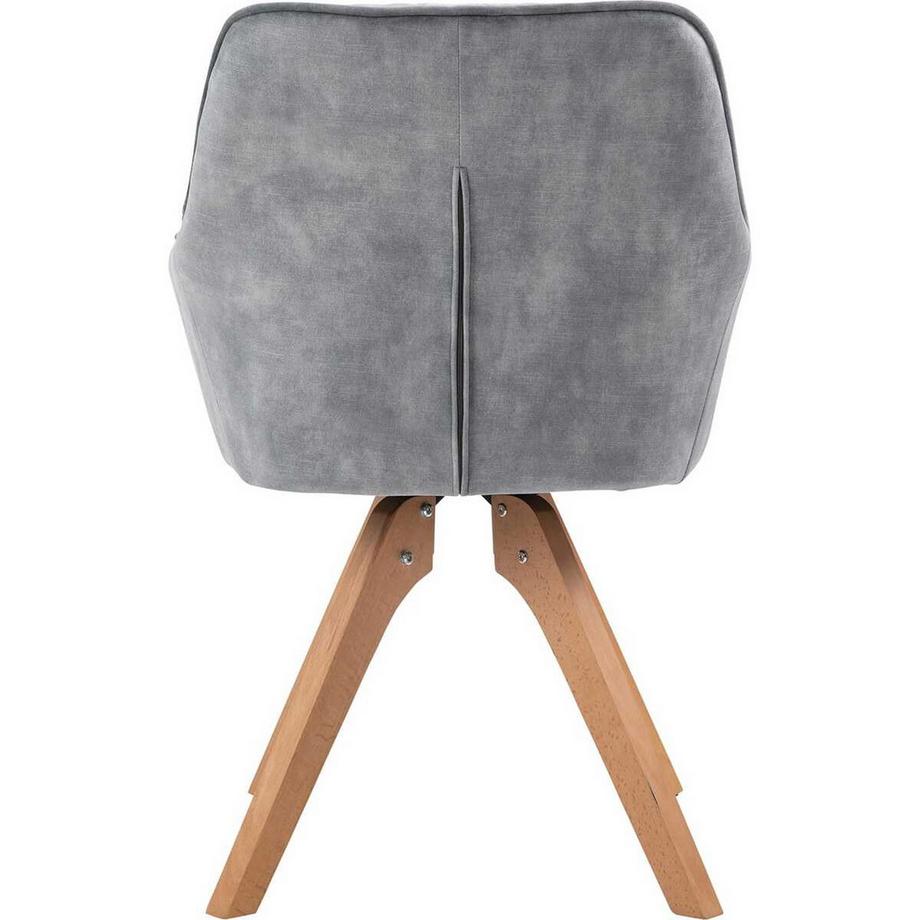 mutoni Chaise avec accoudoirs velours vintage gris  