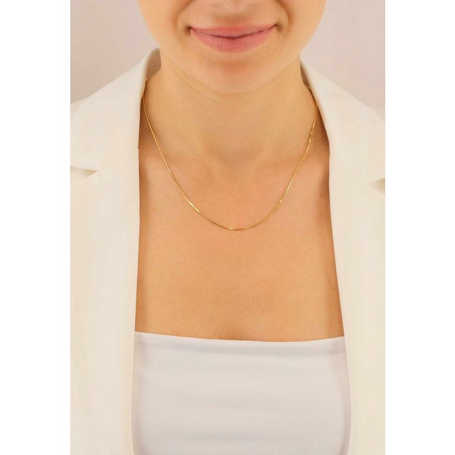 MUAU Schmuck  Collier Schlange Gelbgold 750, 1mm, 40cm 