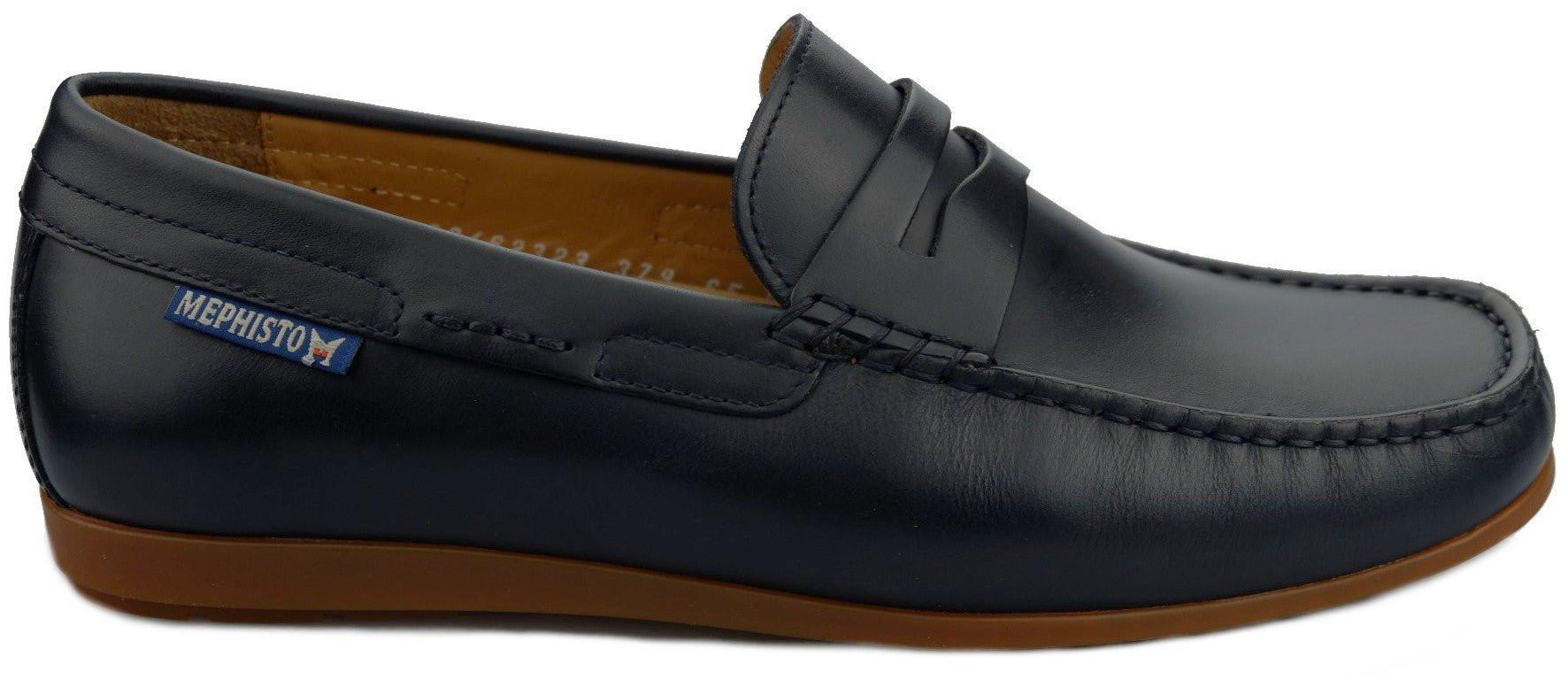 Image of Alyon - Leder Mokassin Herren Blau 45