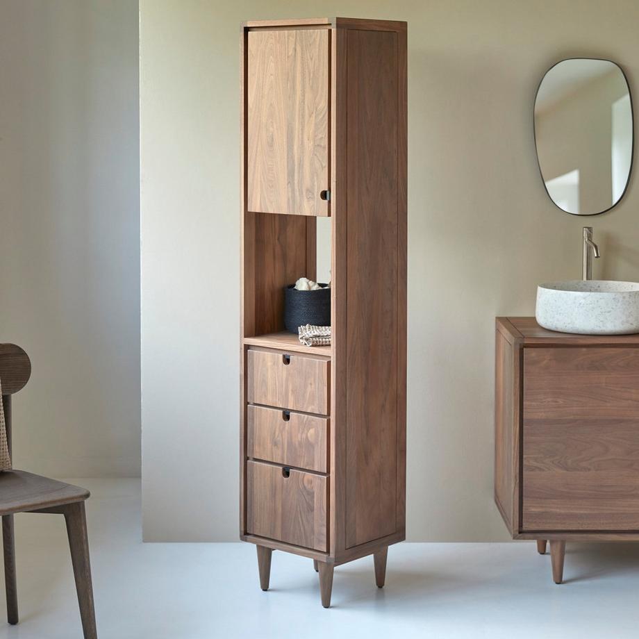 Tikamoon Hochschrank aus massivem Nussbaum Jonàk  