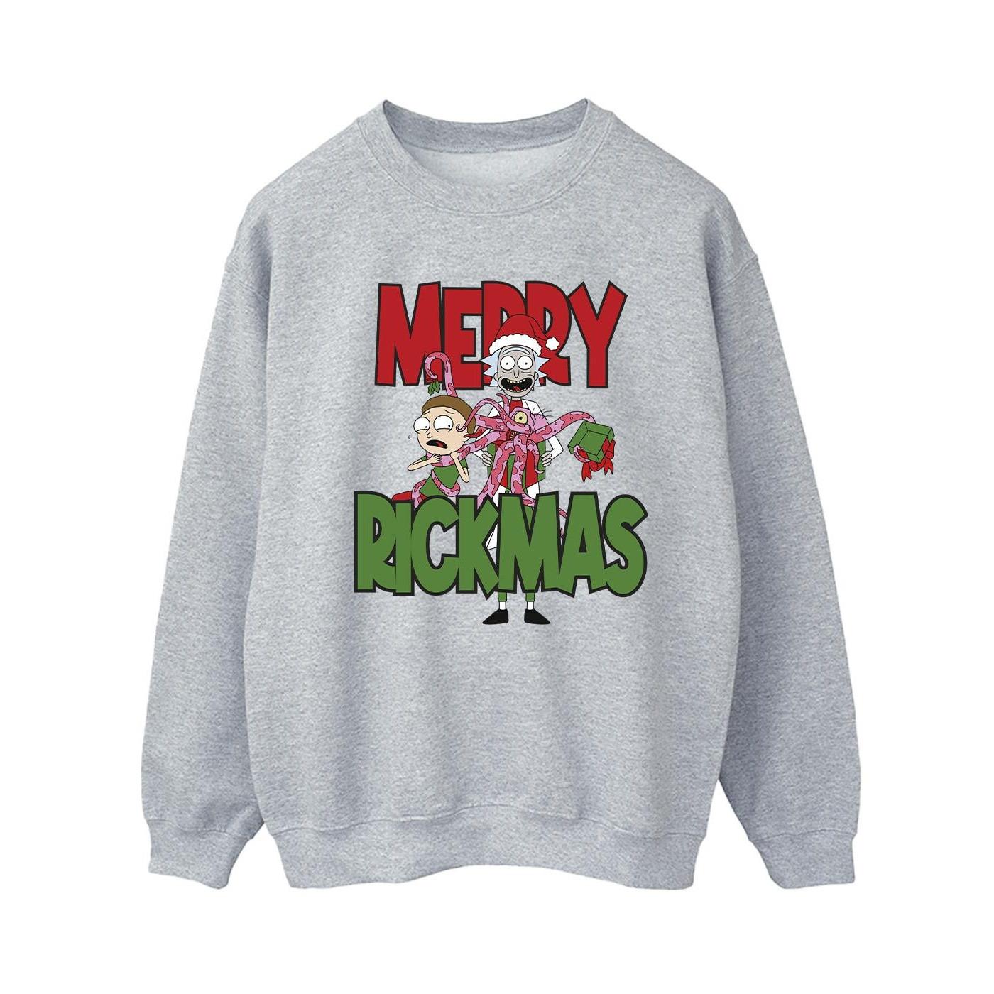 Image of Merry Rickmas Sweatshirt Damen Grau L