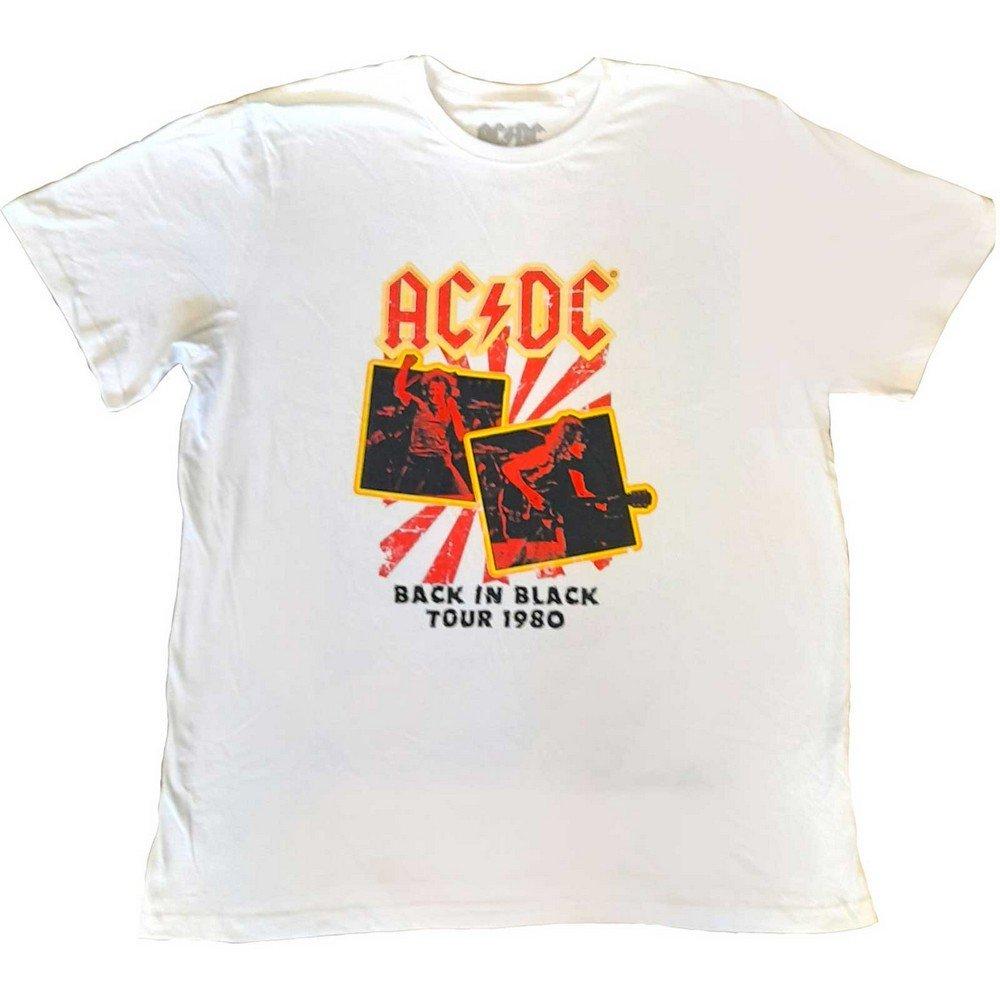 Image of Acdc Back In Black Tour 1980 Tshirt Damen Weiss 5XL