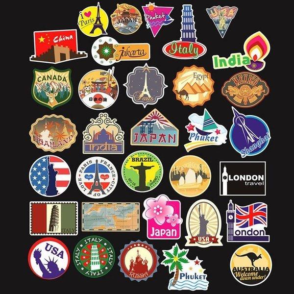 Gameloot 100x Aufkleber, Reiseziele  