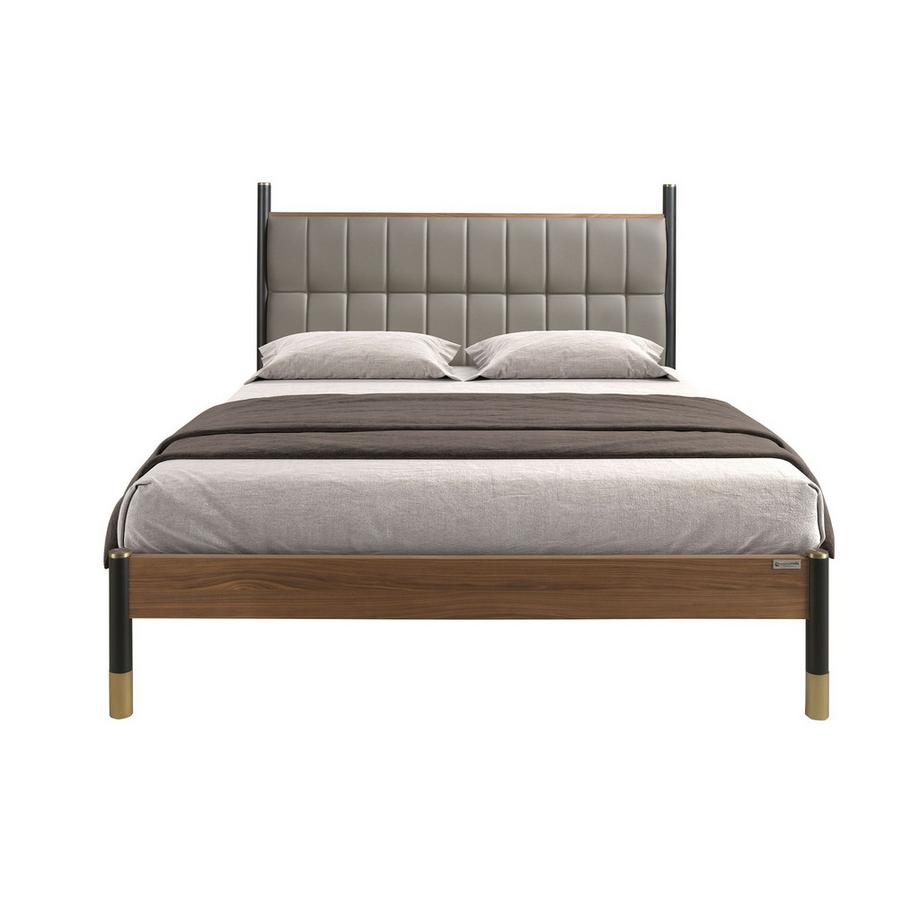 ANGEL CERDA Lit en simili-cuir gris foncé  