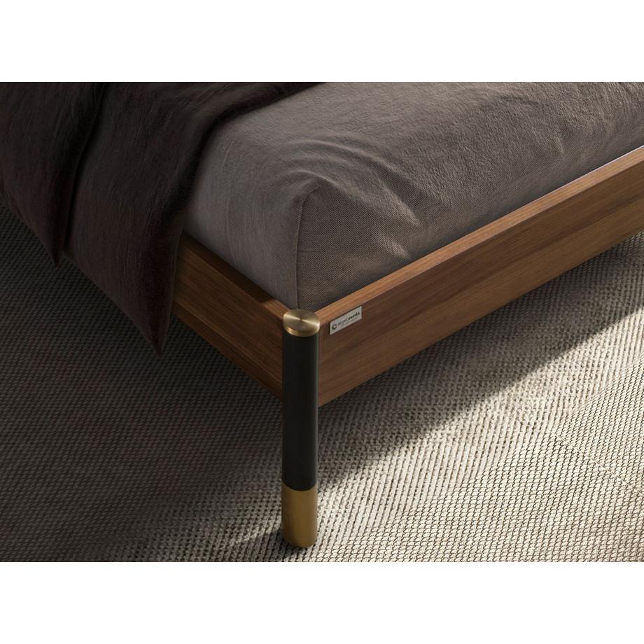 ANGEL CERDA Lit en simili-cuir gris foncé  