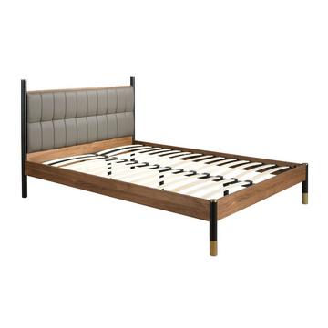 Lit en simili-cuir gris foncé