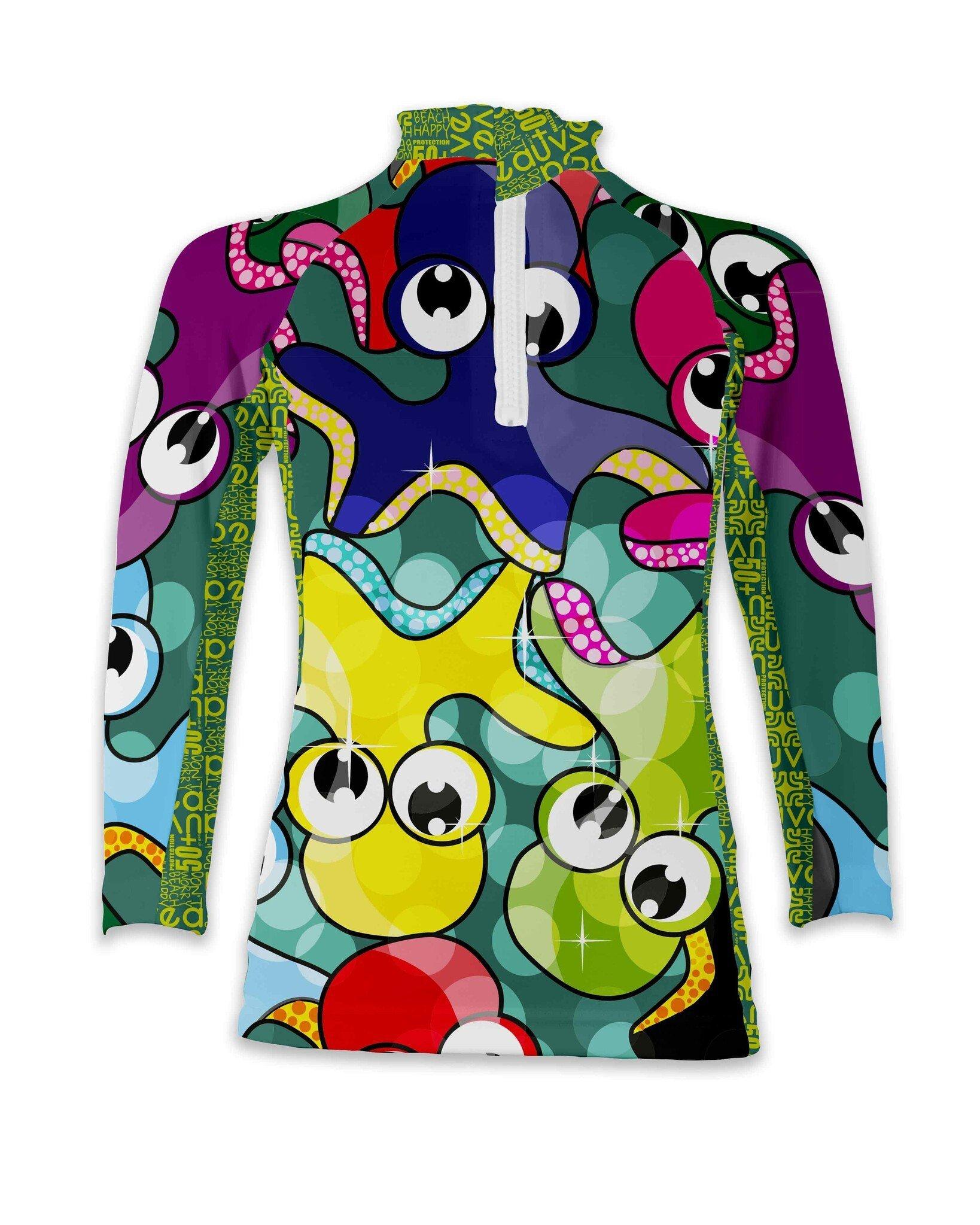 Image of Kinder Uv Badeshirt Langarm Biarritz La Mer Monte Unisex Multicolor 104-110