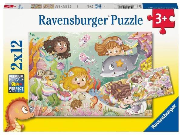 Ravensburger  Ravensburger Kinderpuzzle - 05663 Kleine Feen und Meerjungfrauen - 2x12 Teile Puzzle für Kinder ab 3 Jahren 