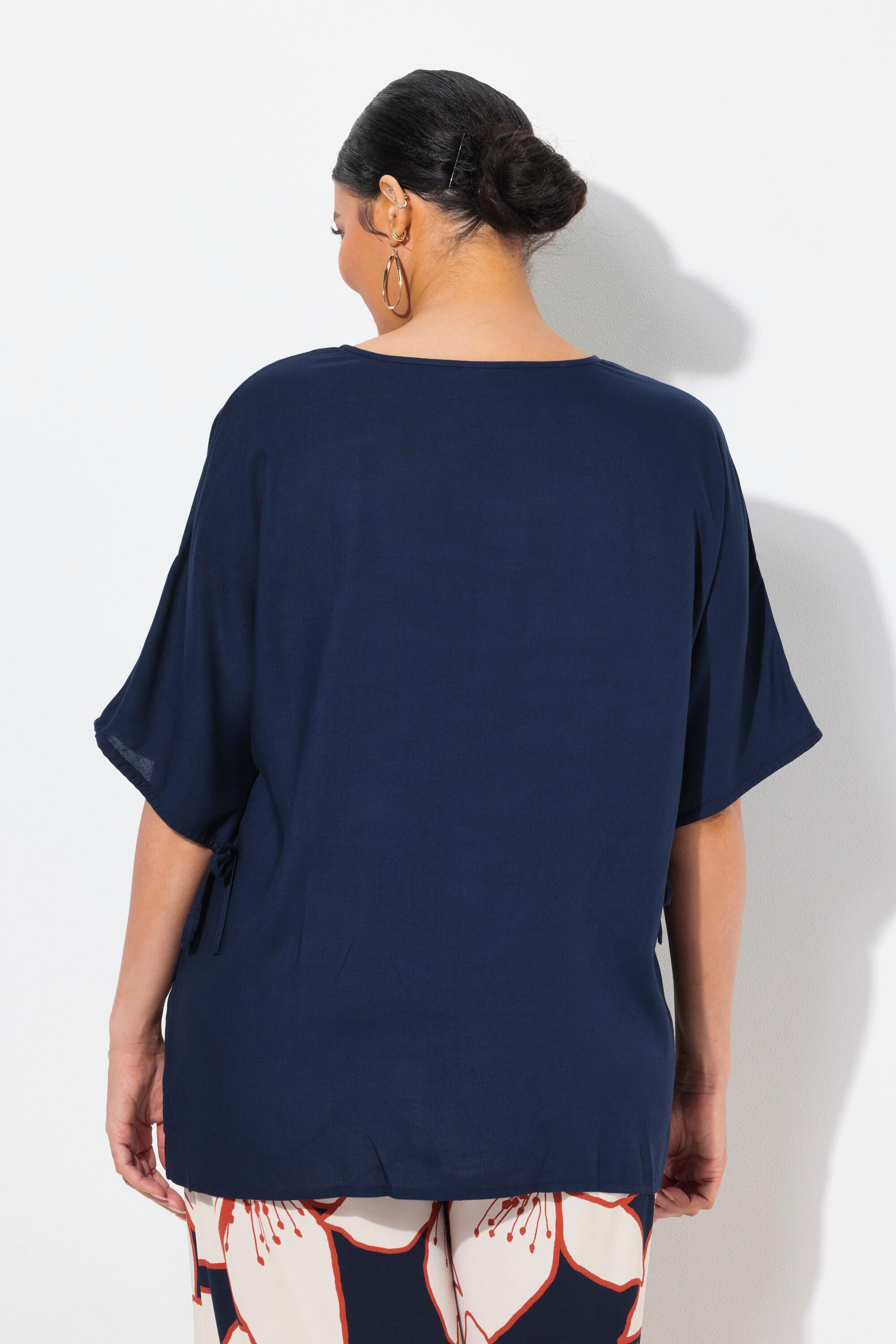 Ulla Popken Blusa Tunica Oversize Scollo a Barca Mezza Manica  