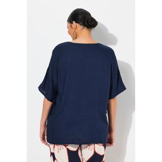 Ulla Popken Blusa Tunica Oversize Scollo a Barca Mezza Manica  