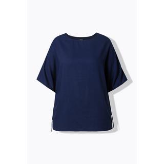 Ulla Popken Blusa Tunica Oversize Scollo a Barca Mezza Manica  