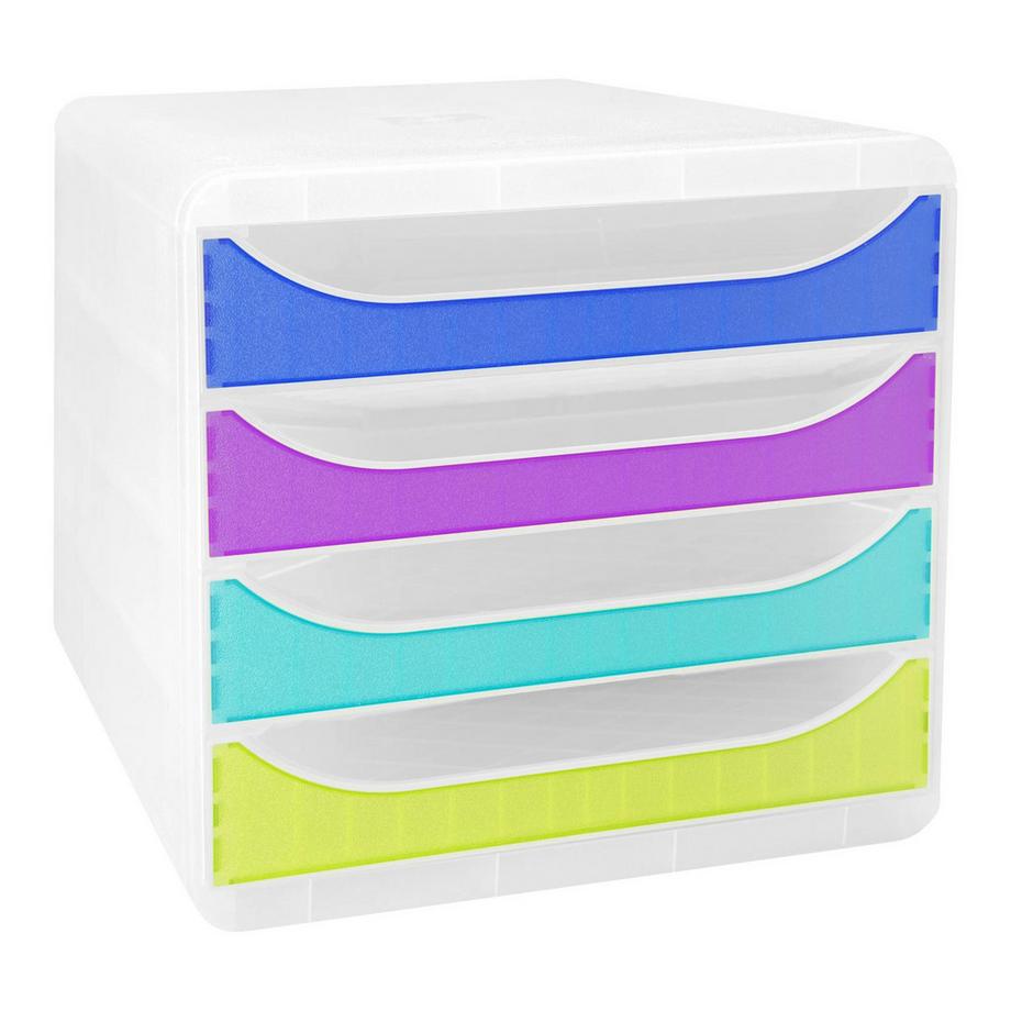 Exacompta Module de classement Big Box 4 tiroirs Chromaline  