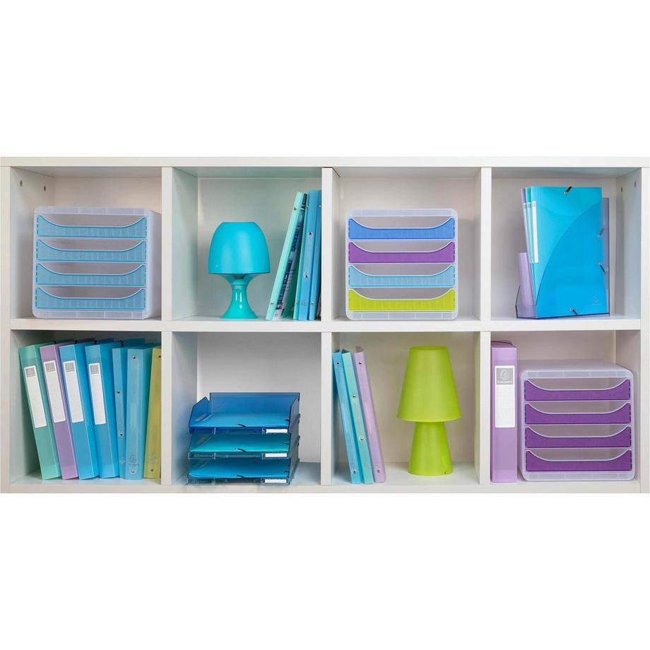 Exacompta Module de classement Big Box 4 tiroirs Chromaline  