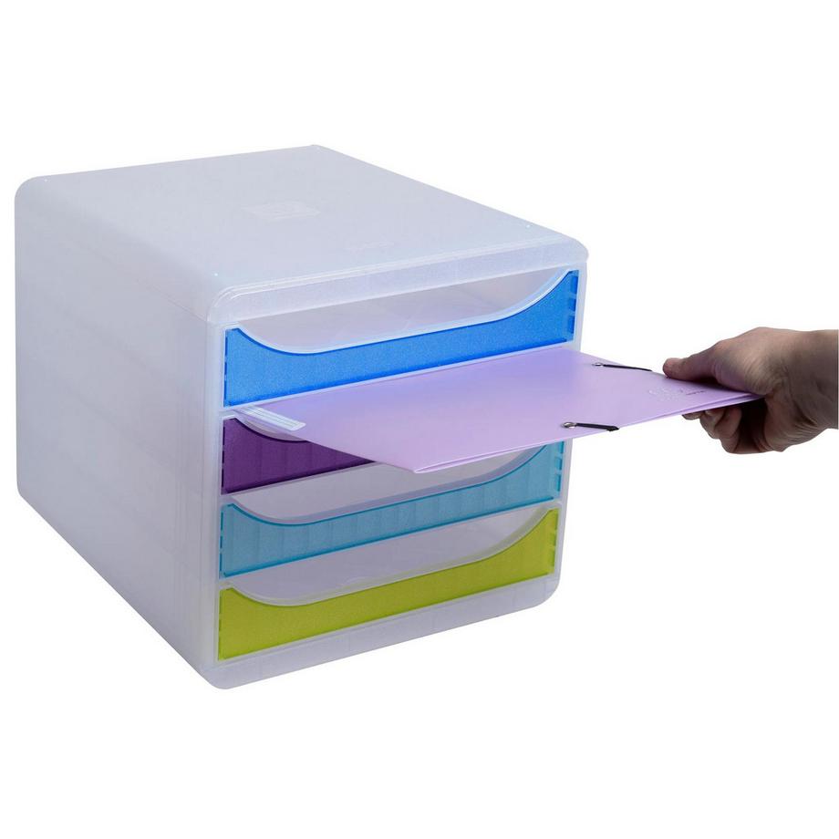 Exacompta Module de classement Big Box 4 tiroirs Chromaline  