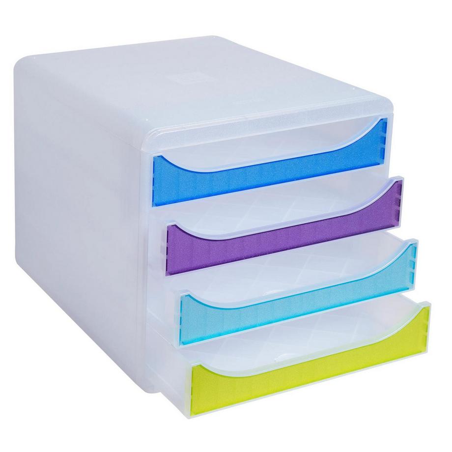 Exacompta Module de classement Big Box 4 tiroirs Chromaline  