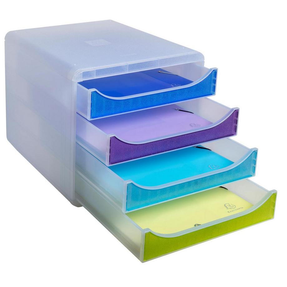 Exacompta Module de classement Big Box 4 tiroirs Chromaline  