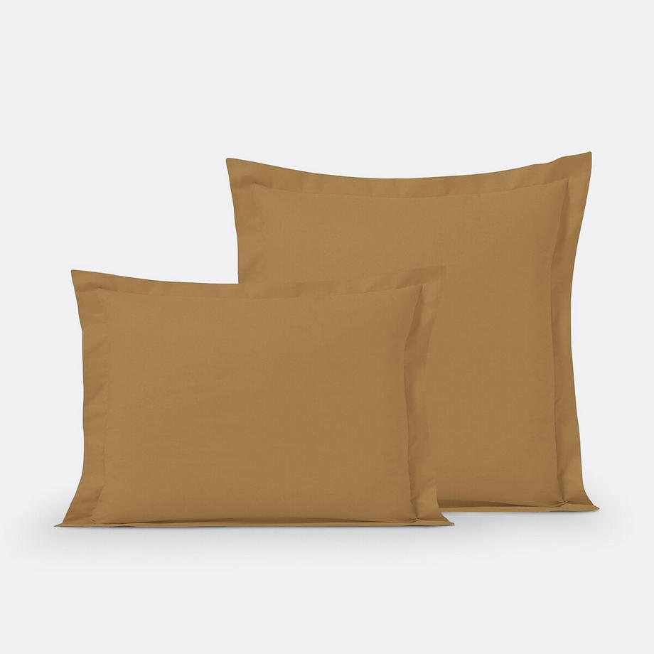 Taie d'oreiller en coton à volant plat