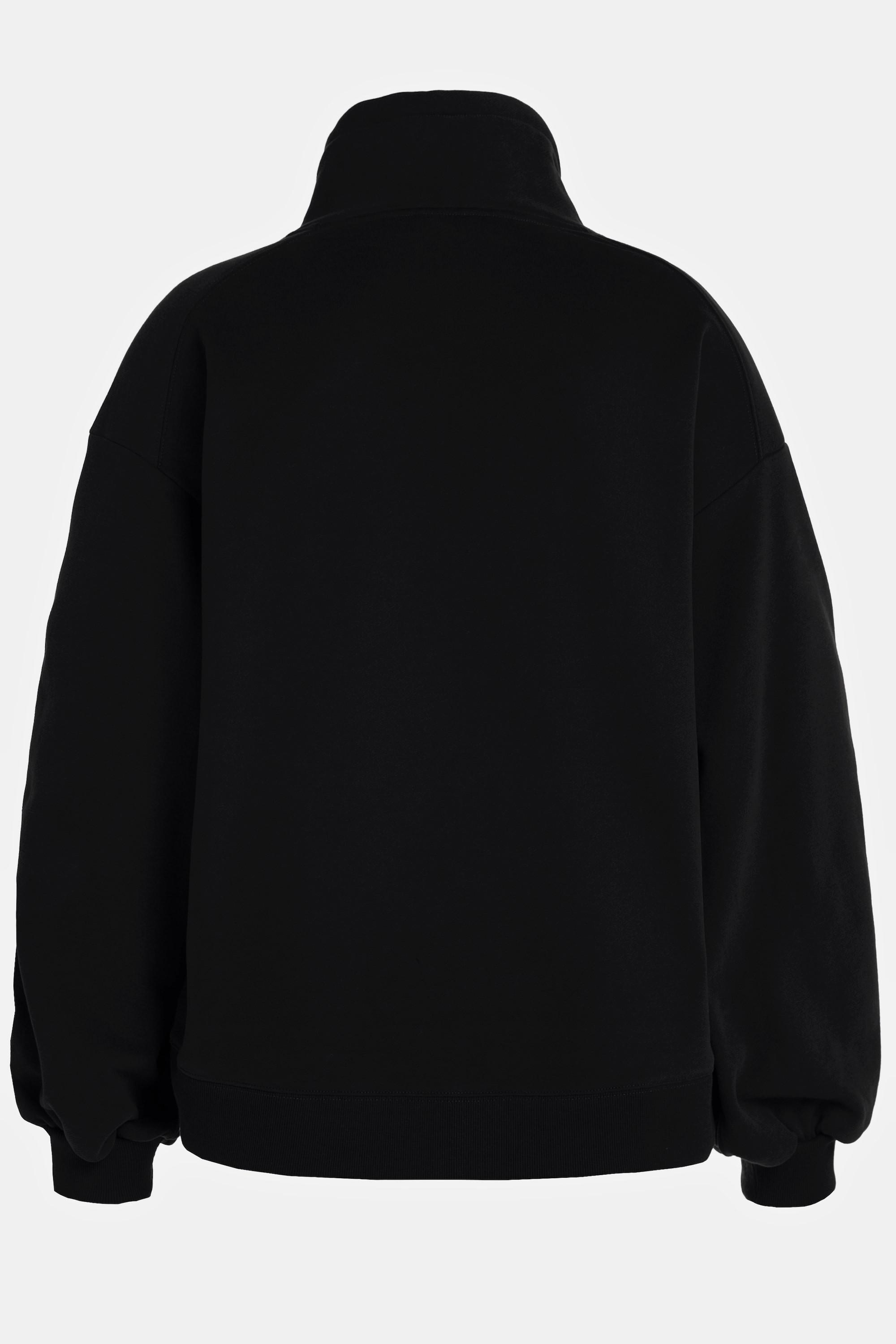 Ulla Popken  Sweat-shirt oversize à manches longues, poche kangourou et col montant 