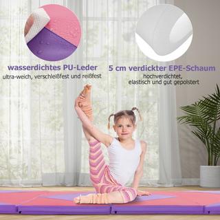 Northix  Klappbare Weichbodenmatte Tragbar Gymnastikmatte Yogamatte 240 x 117 x 5 cm Violett 