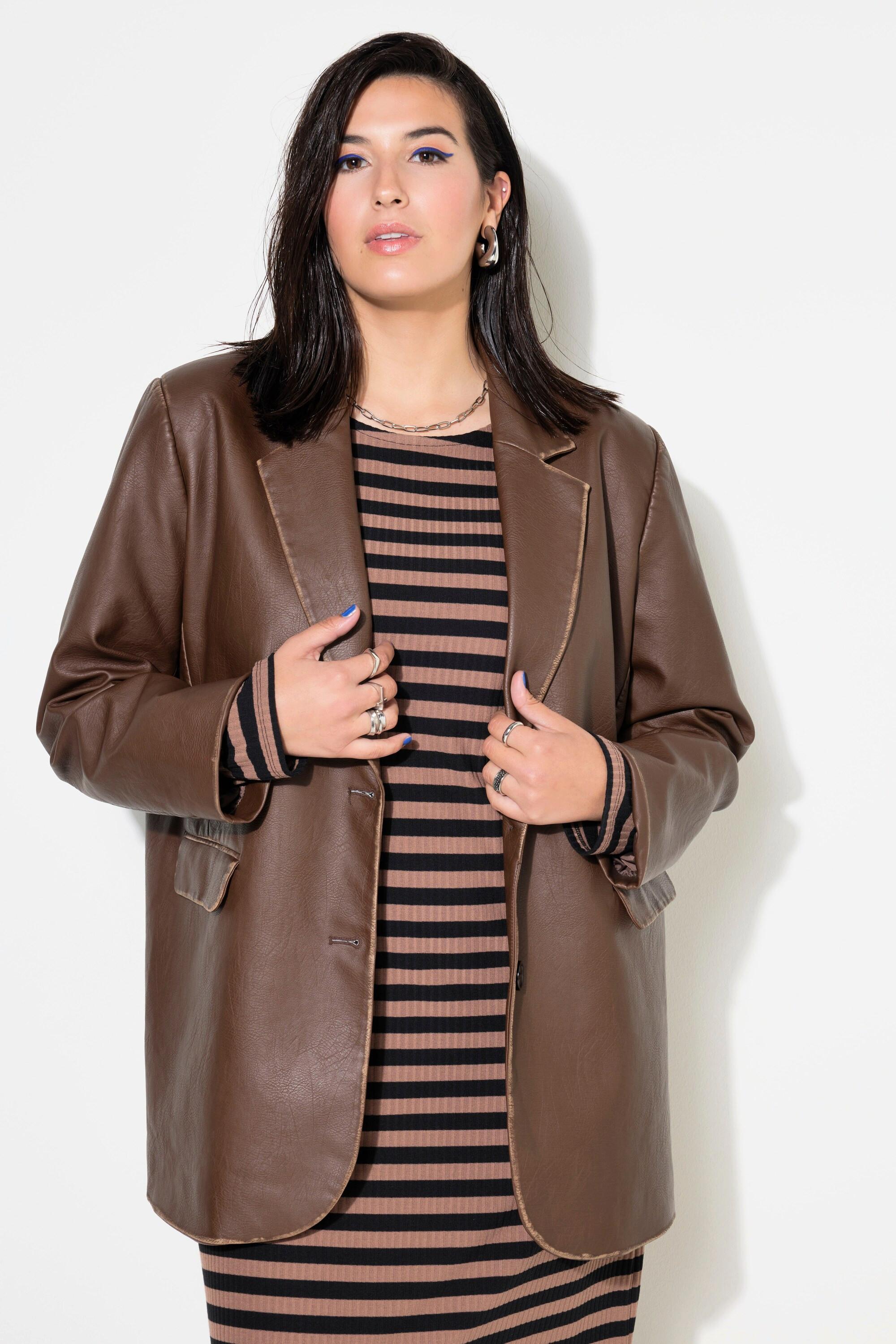 Studio Untold  Blazer dal taglio oversize con similpelle ed effetto sdrucito 