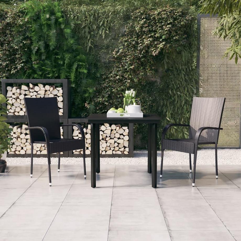 VidaXL Ensemble de salle à manger de jardin rotin synthétique  