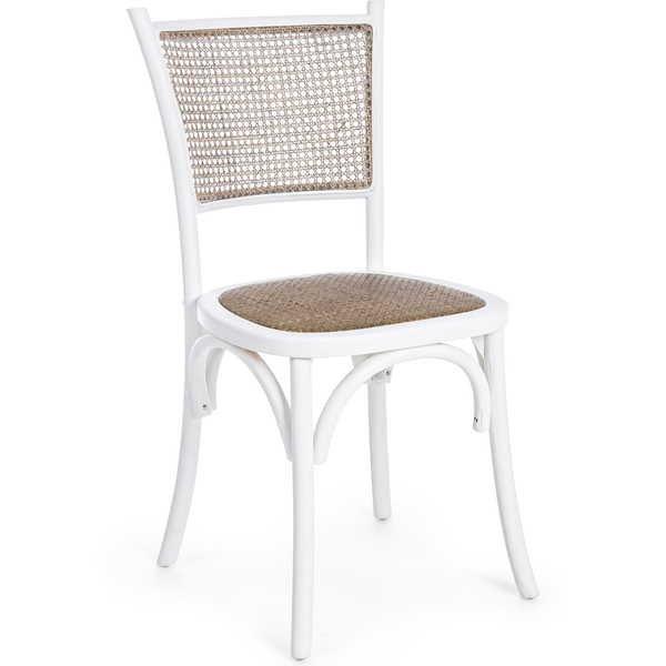 mutoni Chaise en bois blanc Carrel  