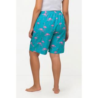 Ulla Popken  Shorts hybrid con fenicotteri, doppio strato e microfibra 