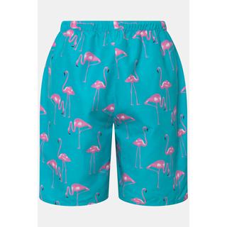 Ulla Popken  Shorts hybrid con fenicotteri, doppio strato e microfibra 