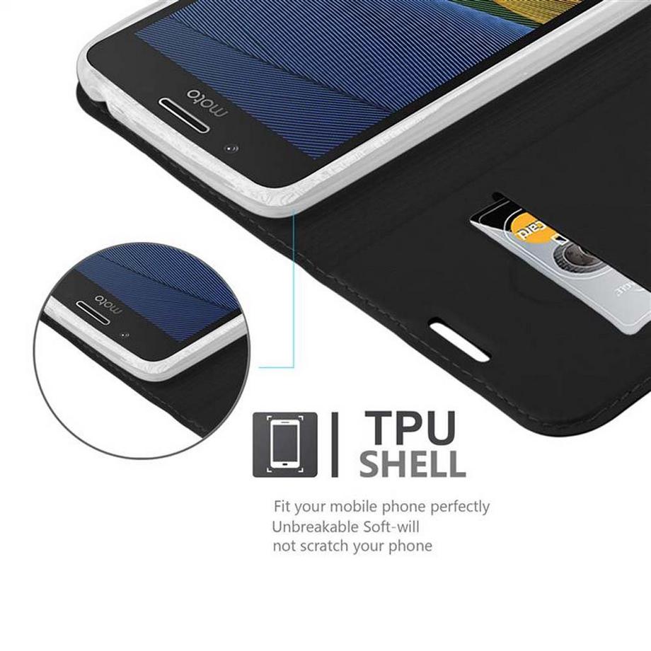 Cadorabo  Housse compatible avec Motorola MOTO G5 - Coque de protection avec fermeture magnétique, fonction de support et compartiment pour carte 