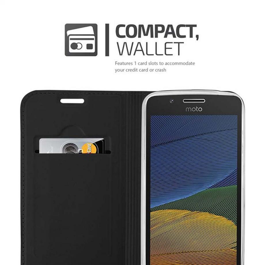 Cadorabo  Housse compatible avec Motorola MOTO G5 - Coque de protection avec fermeture magnétique, fonction de support et compartiment pour carte 