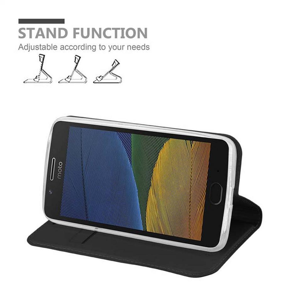 Cadorabo  Housse compatible avec Motorola MOTO G5 - Coque de protection avec fermeture magnétique, fonction de support et compartiment pour carte 