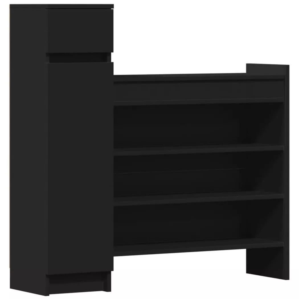 vidaXL Armoire à chaussures noir 100,5x28x100 cm bois d'ingénierie