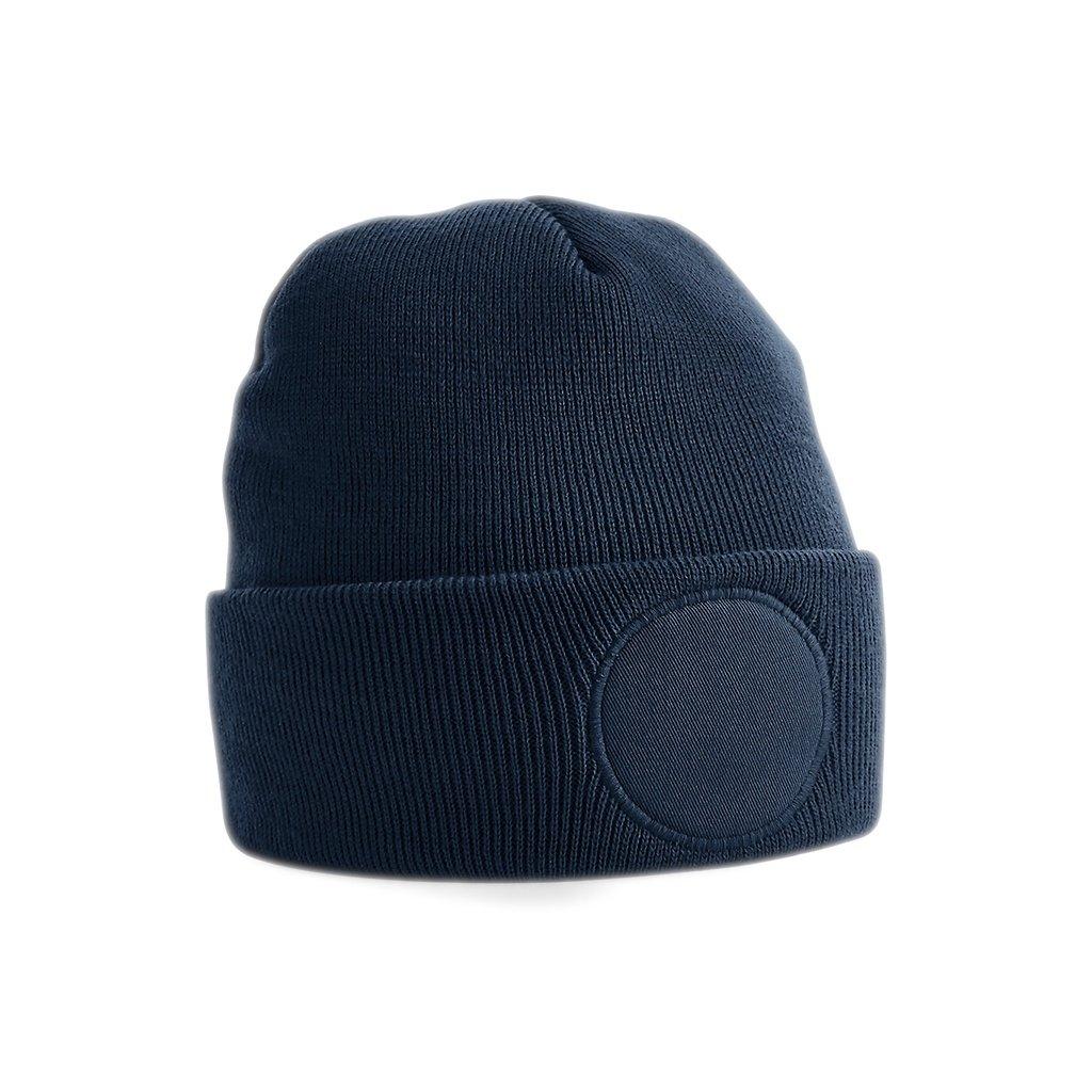 Image of Runder Patch Beanie Damen Marine ONE SIZE